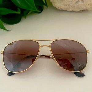 Maui Jim Gold Rimmed Aviator sunglasses